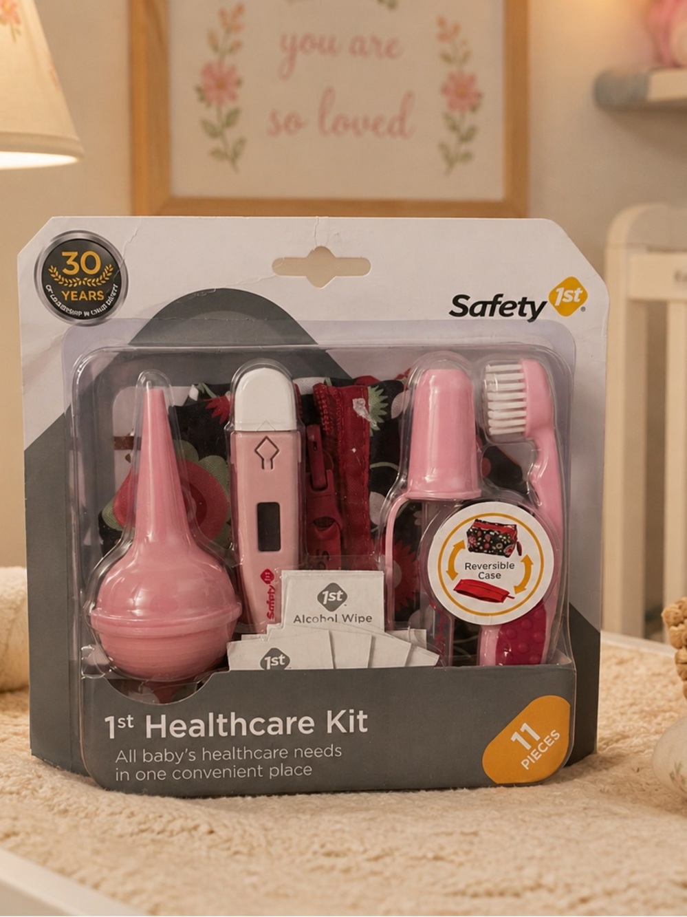 Safety 1st Pink Baby Healthcare Kit | 11 Piece Infant Grooming & Wellness Set